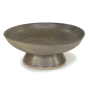 Marshall Studios Gordon Martz 1960s Indiana Stoneware Footed Salad Serving Bowl